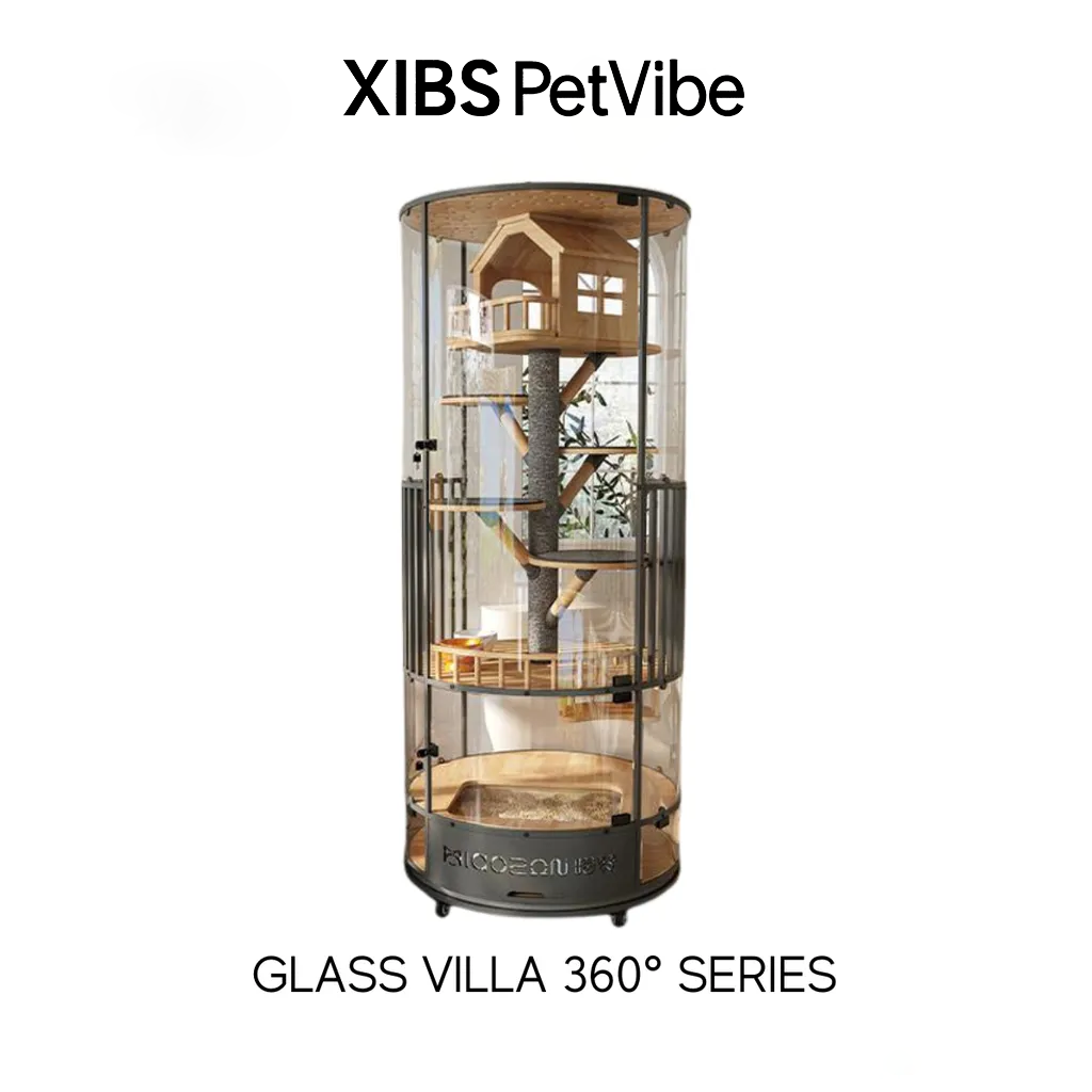 XIBS PetVibe Premium Glass Cat Villa - 360° Series