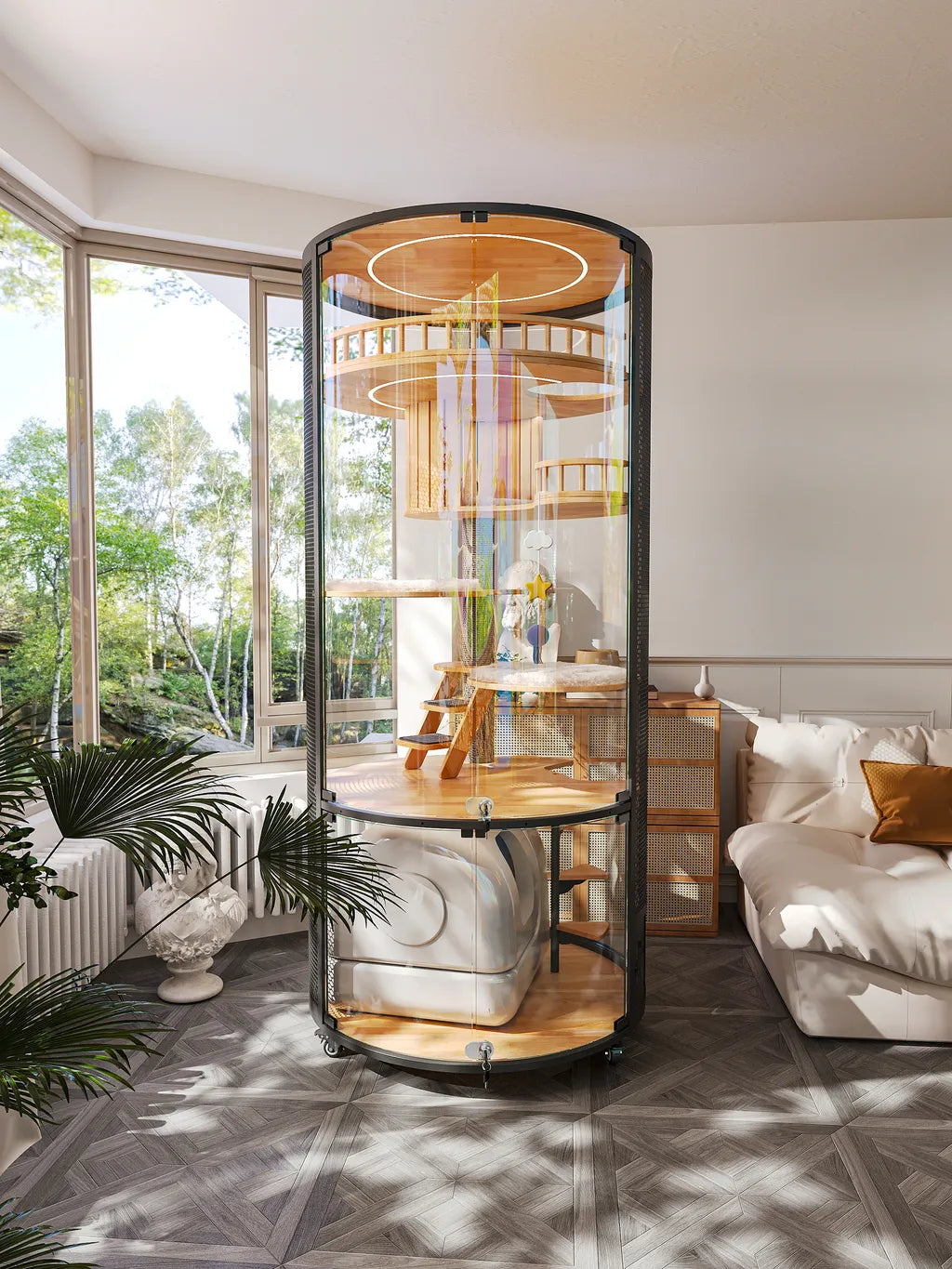 XIBS PetVibe Premium Glass Cat Villa - 360° Series