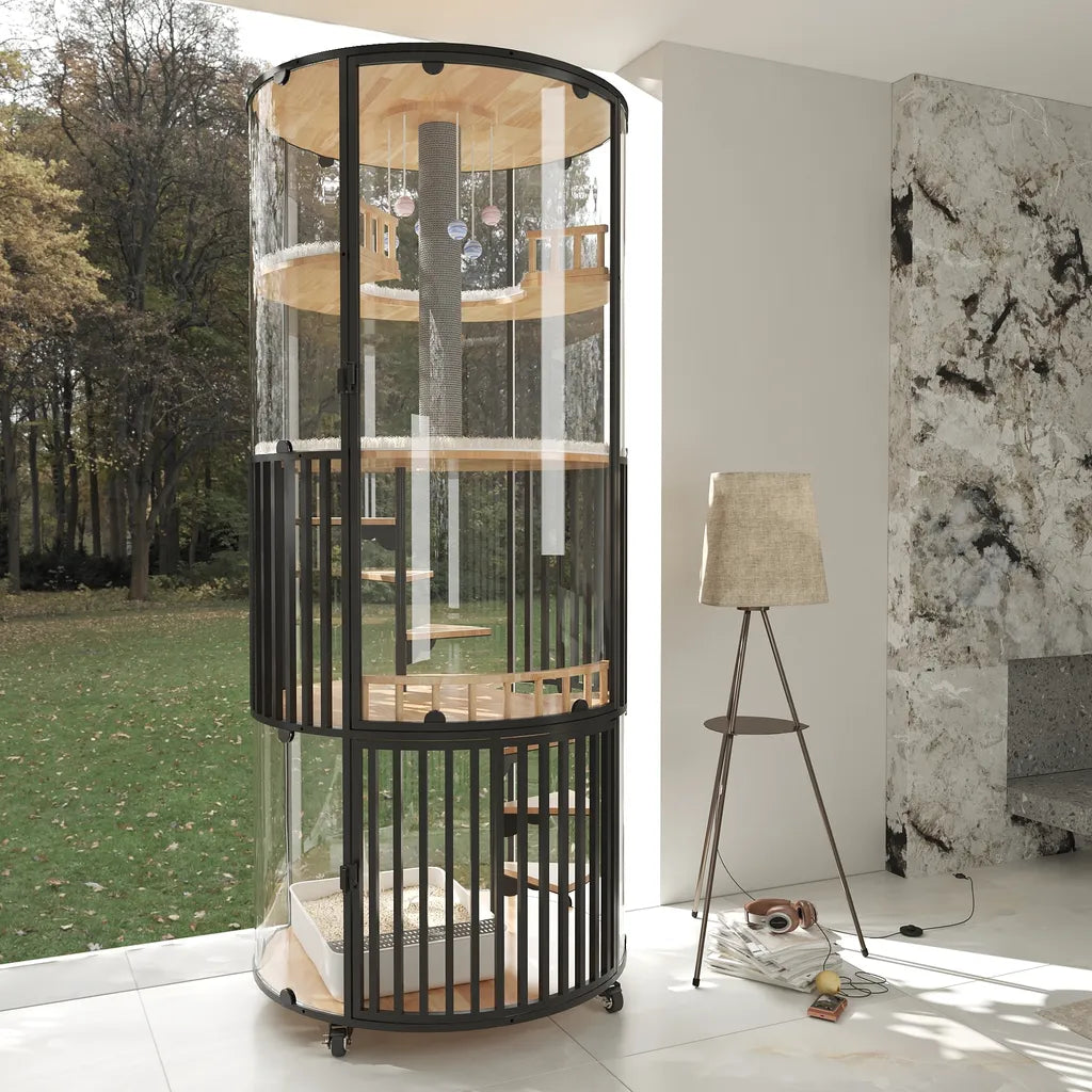 XIBS PetVibe Premium Glass Cat Villa - 360° Series