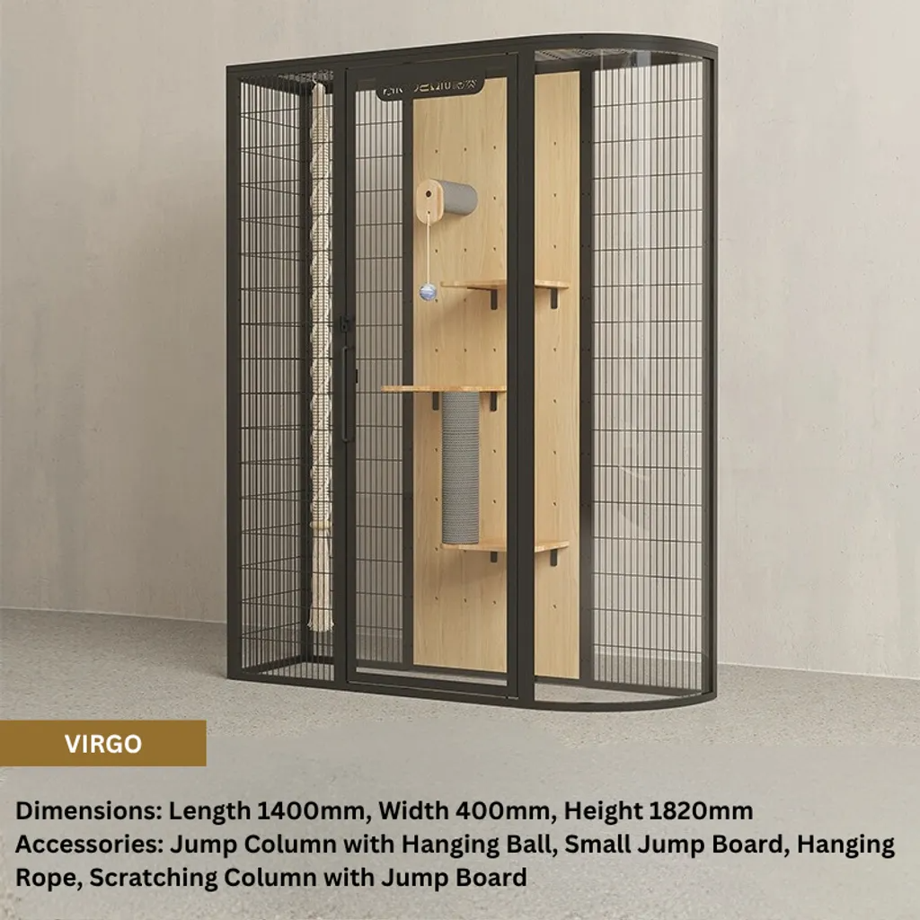 XIBS PetVibe Premium Glass Cat Villa - Black Gold Series
