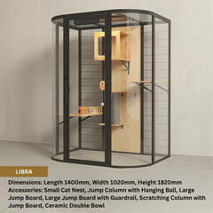 XIBS PetVibe Premium Glass Cat Villa - Black Gold Series